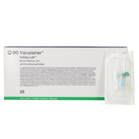 Vacutainer Safety-Lok Blood Collection Set 21G 3/4 Green