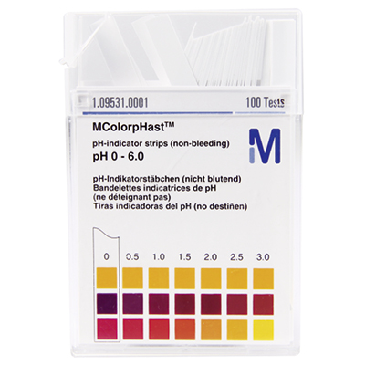 pH-Indikatorstäbchen nicht blutend, pH 0-6,0, Acilit