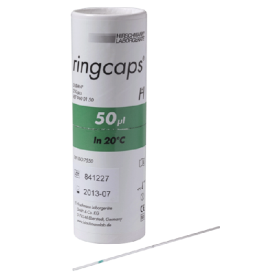 ringcaps, disposable capillary pipettes with ring mark 50µl