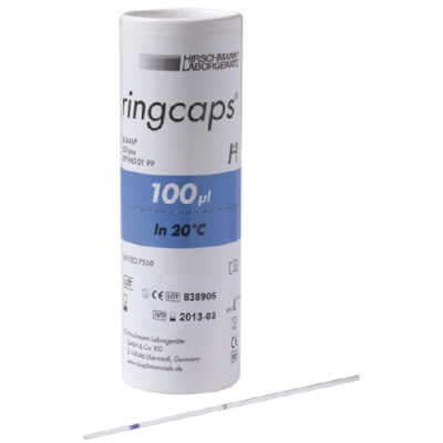 ringcaps, Einmal-Kapillarpipetten mit Ringmarke 100yl