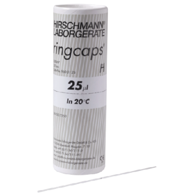 ringcaps, disposable capillary pipettes with ring mark 25yl