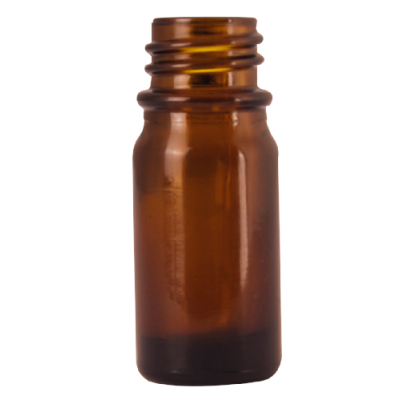 Tropfflasche aus Braunglas 20ml, mit Gewinde DIN 18, ohne Verschluss