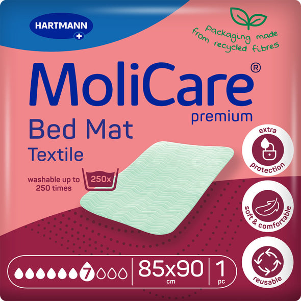 Moli Care® Premium Bed Mat Textile 7 Tropfen 85 x 90