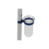 Glass Holder aus Kunststoff für IV Pole m. Clip Attachment, blue