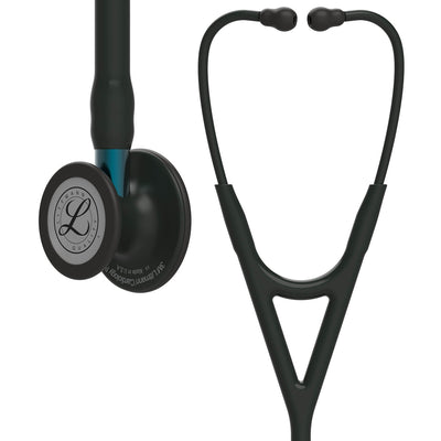 3M Littmann Cardiology IV™ Stethoskop, Black Edition, schwarz, blauer Schlauchanschluss