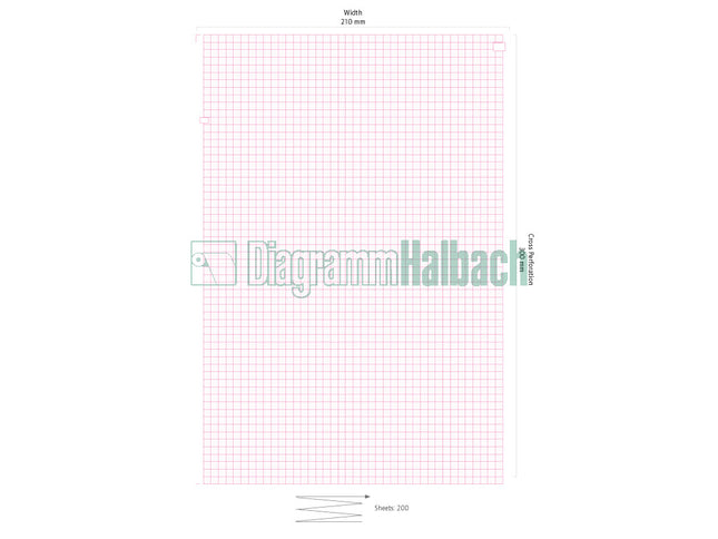 EKG-Papier f. Siemens Megacart-Burdick E350, 210x300mm, Nr. 9657867, 200 Blatt