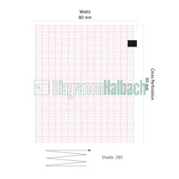 ECG Z-fold paper for Mac 400, 80mmx90mm, 280 sheets