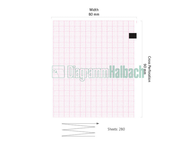 EKG-Faltpapier zu Mac 400, 80mmx90mm, 280Blatt