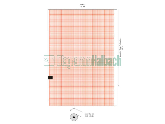 EKG-Papier f. Bosch 503 A/E, 145mmx30m