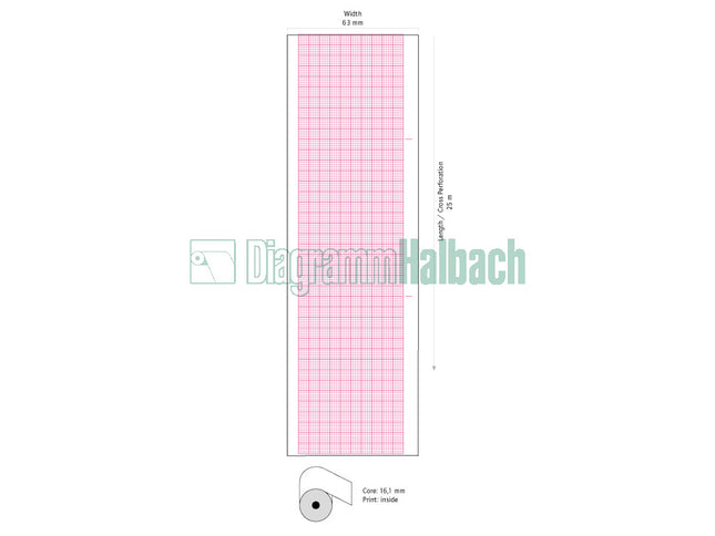 EKG-Papier f. Fukuda Denshi FCP11, 63mmx30m