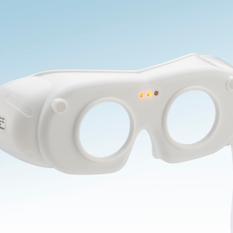 LED Nystagmusbrille Typ 823 Batterieversion weiss - DEHAG