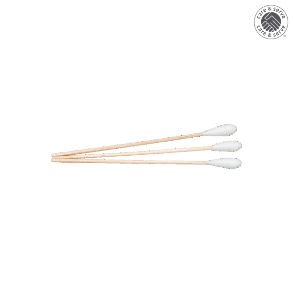 Wattestäbchen aus Holz, steril einzeln, L=15cm,Tupfer Ø4,5mm