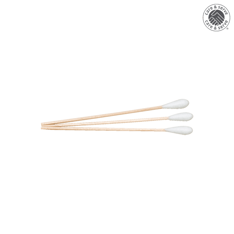 wiroSWABBY, cotton swabs, natural, length ≈ 15 cm small cotton tip, wooden stick