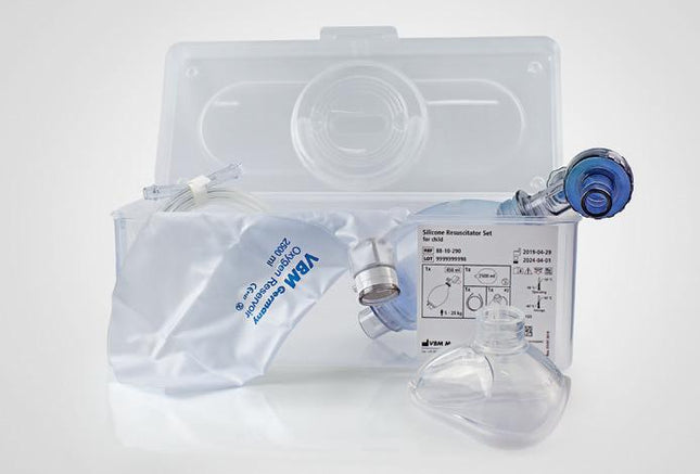 Resuscitator Bag Set for Children in Transparent Case