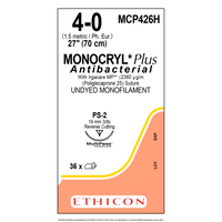Nahtmaterial Ethicon MONOCRYL PLUS UNGEF MONOFIL PS2 MULTIP USP 4/0 Fadenlänge 45cm