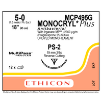 Nahtmaterial Ethicon MONOCRYL PLUS UNGEF MONOFIL, FS2, USP 5/0, Fadenlänge 70cm