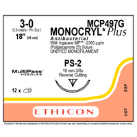 Nahtmaterial Ethicon Monocryl Plus ungef. Monofil TS, USP 3/0, Fadenlänge 70cm