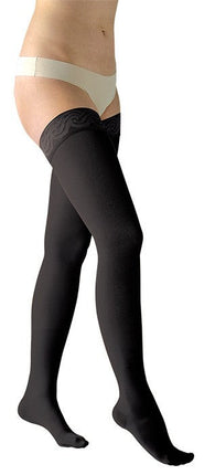 Avicenum PHLEBO 360 Schenkelstrümpfe Schwarz Spitzenhaftband geschlossene Zehenspitze