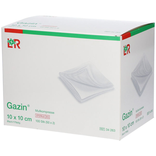 Gazin-Kompressen 10x10cm, steril, 8fach
