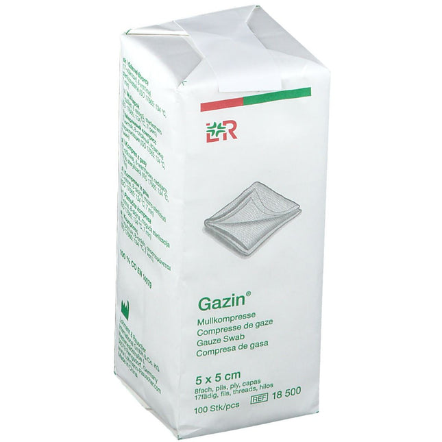 Gazin compresses 5x5cm, non-sterile, 8-ply