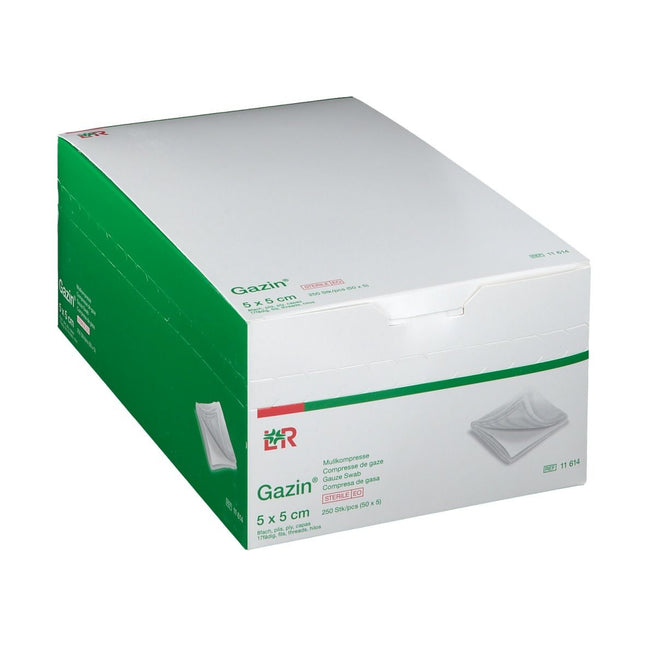 Gazin compresses 5x5cm, sterile, 8-ply