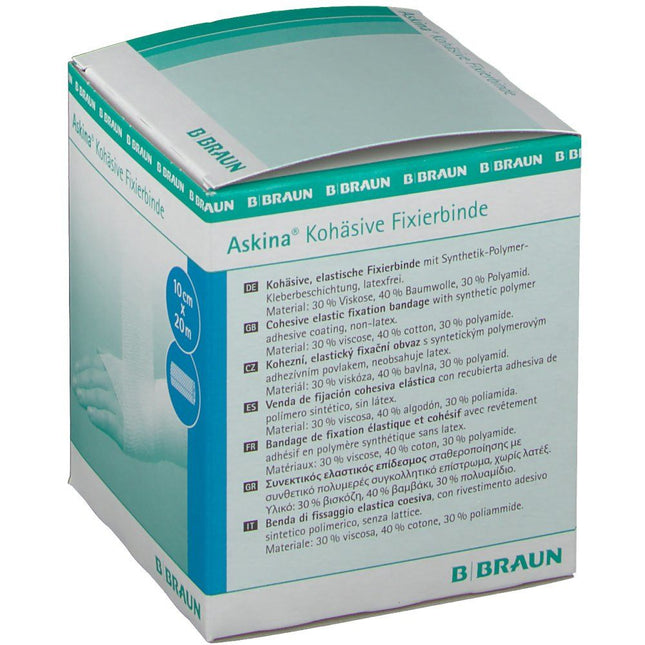 Askina kohäsive Fixierbinde, ungebleicht, elastisch, 10cmx20m