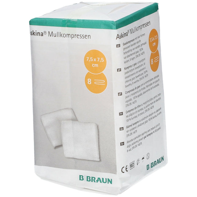 Askina Kompressen 7,5x7,5cm unsteril, 8fach