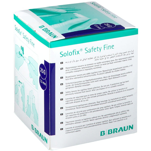Blutlanzetten Solofix Safety Fine, G25, Punktionstiefe 1,5mm
