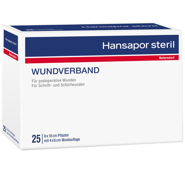 Hansapor Steril, 8 cm x 10 cm, 25 Stück