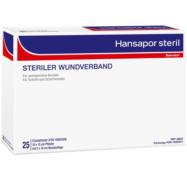 Hansapor steril, 10 cm x 15 cm, 25 Stück