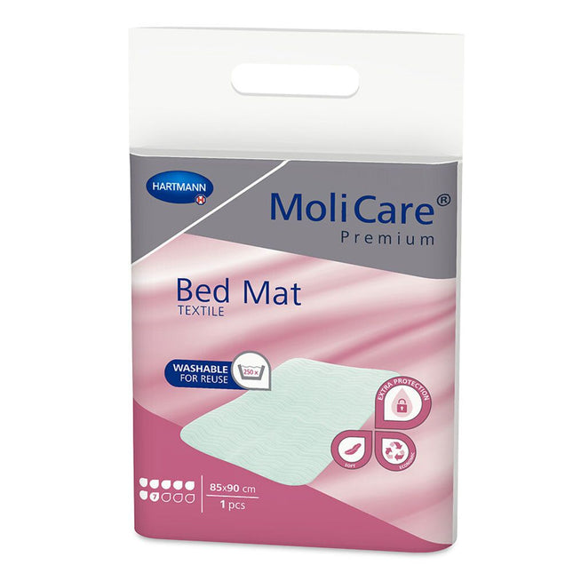 MoliCare P Bed Mat Textile m.Flü 7 Tropfen 75x85 mit Flügeln