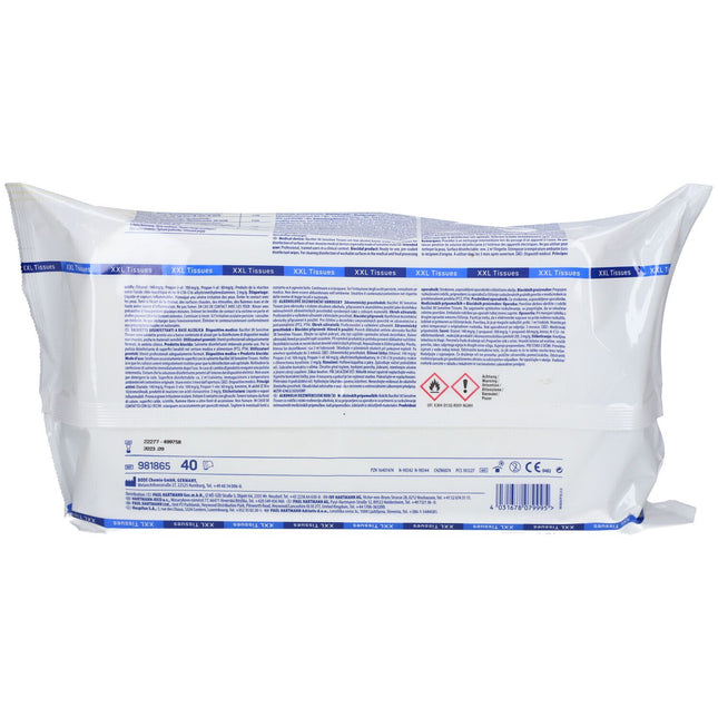 Bacillol 30 Sensitive Tissues XXL FlowPack (40 XXL Wipes)