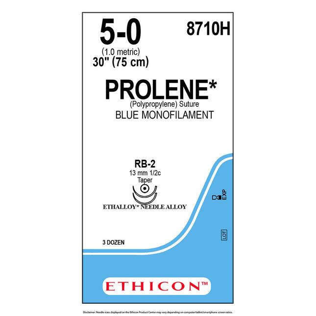 Nahtmaterial Ethicon Prolene Blau Monofil, PS2, USP4/0, 1,5metric, 45cm Fadenlänge