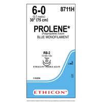 Nahtmaterial Ethicon Prolene blau Monofil P1 Multip, USP 6/0, Fadenlänge 45cm