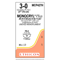 Nahtmaterial Ethicon Monocryl Plus ungef. Monofil FS-1, USP 3/0, Metric 2, Fadenlänge 70cm