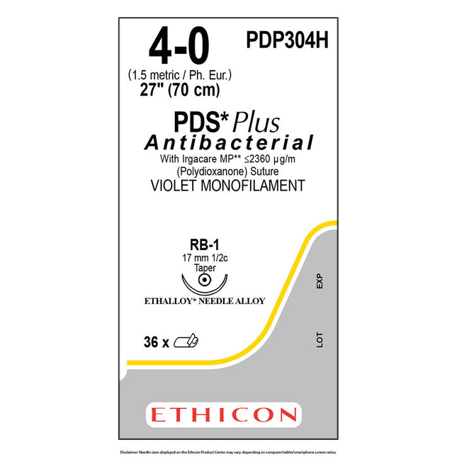 Suture material Ethicon PDS II PLUS VIOLET MONOFILAMENT, PS2 MULTIPACK, USP 3/0, suture length 45cm