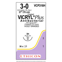 Nahtmaterial Vicryl plus, SH PLUS, violett geflochten, USP 3/0, Fadenlänge 70cm