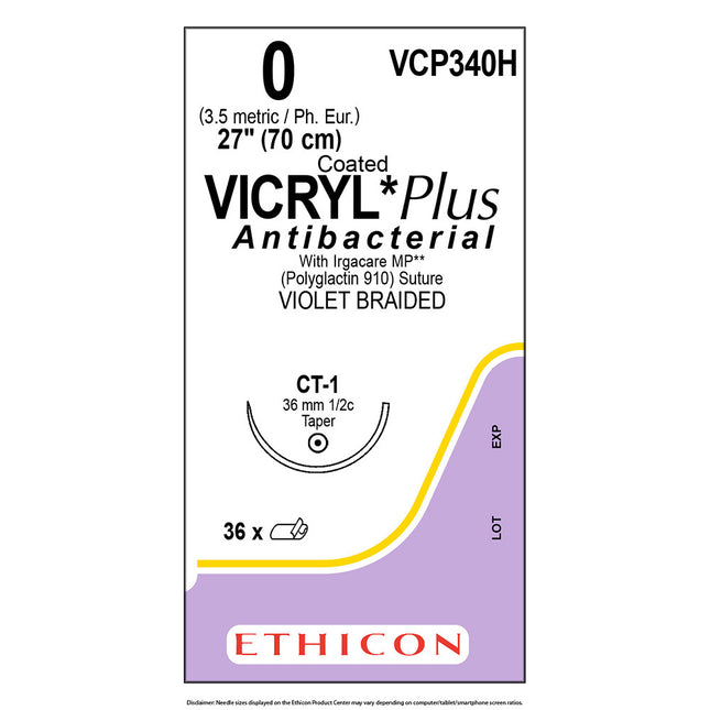 Nahtmaterial Ethicon VICRYL PLUS VIOL GEFL, MH PLUS, USP 3/0, Fadenlänge 90cm