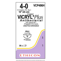Nahtmaterial Ethicon VICRYL PLUS UNGEF GEFL, PS2 PRIME, USP 4/0, Fadenlänge 45cm
