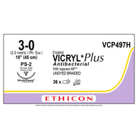 Nahtmaterial Ethicon VICRYL PLUS UNGEF GEFL, PS MULTIP, USP 3/0, Fadenlänge 45cm