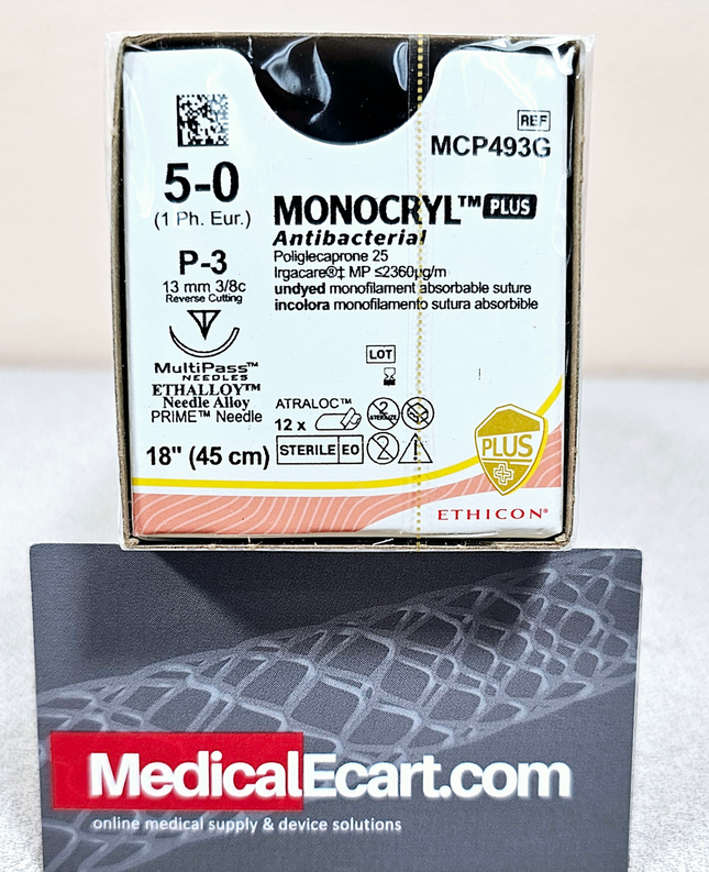 Nahtmaterial Monocryl Plus ungef,. monofil, P-3 Multip, USP 5/0, Fadenlänge 70cm