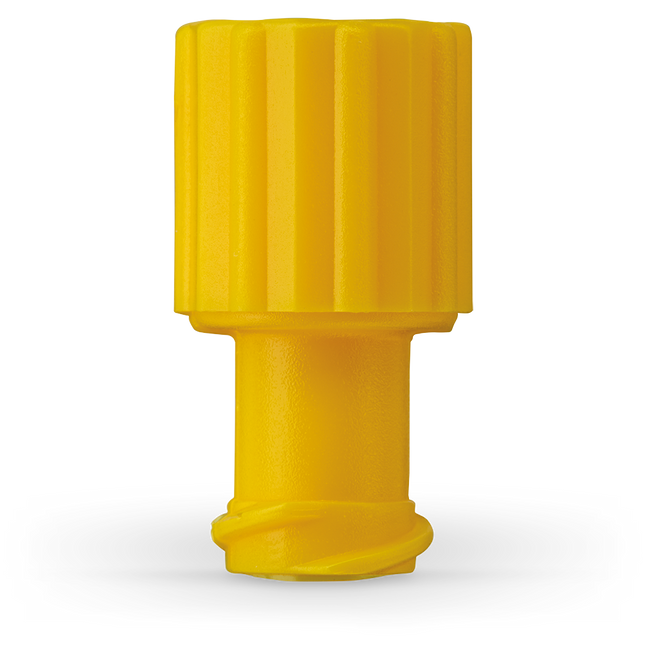 Combination Cap yellow, Luer-Lock