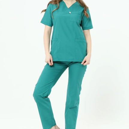 Surgical Green Colored Terycotton Surgical Suit - Raglan Sleeve