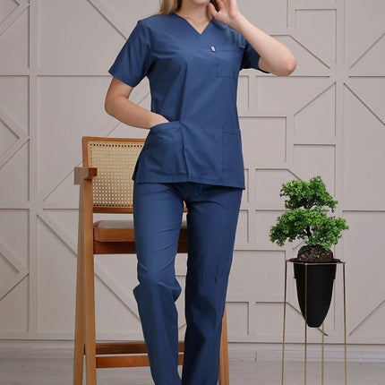 Indigo Colored Terycotton Surgical Suit - Raglan Sleeve