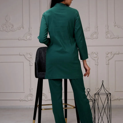 Dark Green Colored Stretch Modest Surgical Suit