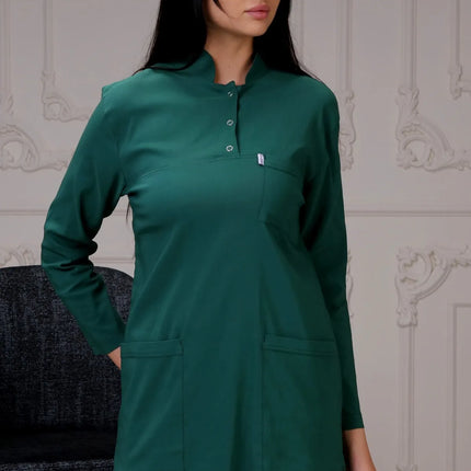 Dark Green Colored Stretch Modest Surgical Suit
