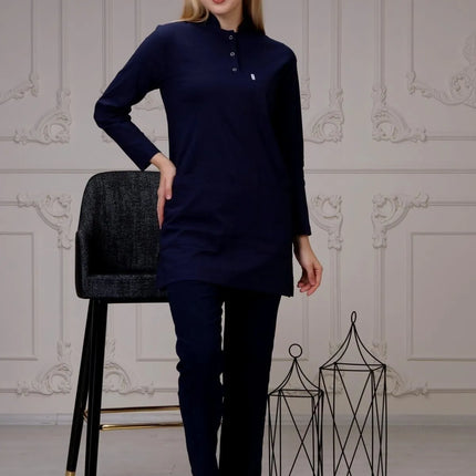 Marineblauer Stretch-OP-Anzug