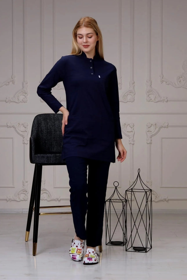 Marineblauer Stretch-OP-Anzug