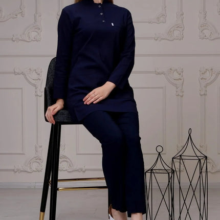 Marineblauer Stretch-OP-Anzug
