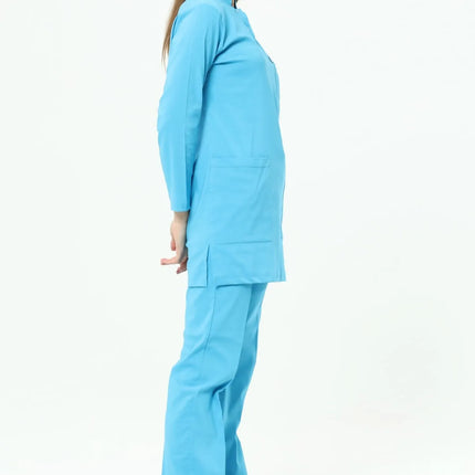 Blauer Stretch-OP-Anzug